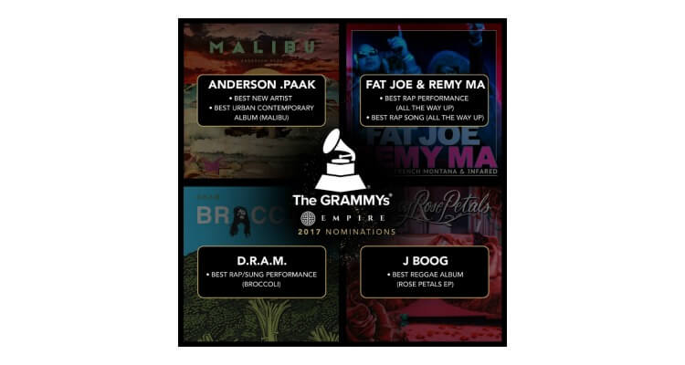 EMPIRE Artists Earn Six Grammy Award Nominations