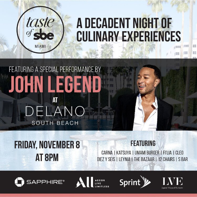 John Legend to Headline at Taste of sbe Miami