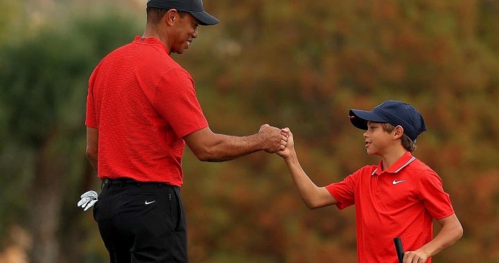 Tiger Woods Makes Return to Golf When he Partners With his Son Charlie at PNC Championship