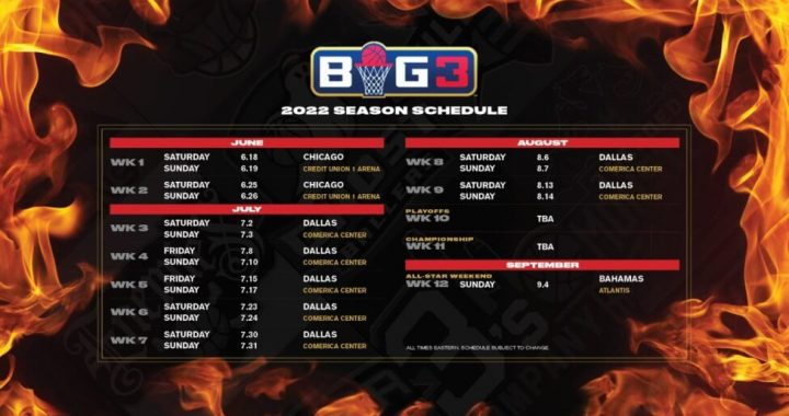 BIG3 Announces 2022 Schedule