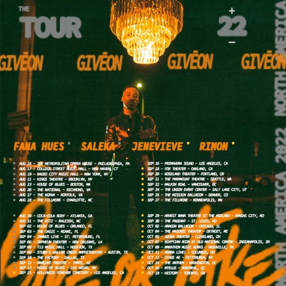 GIVĒON to Launch North American Tour in 2022