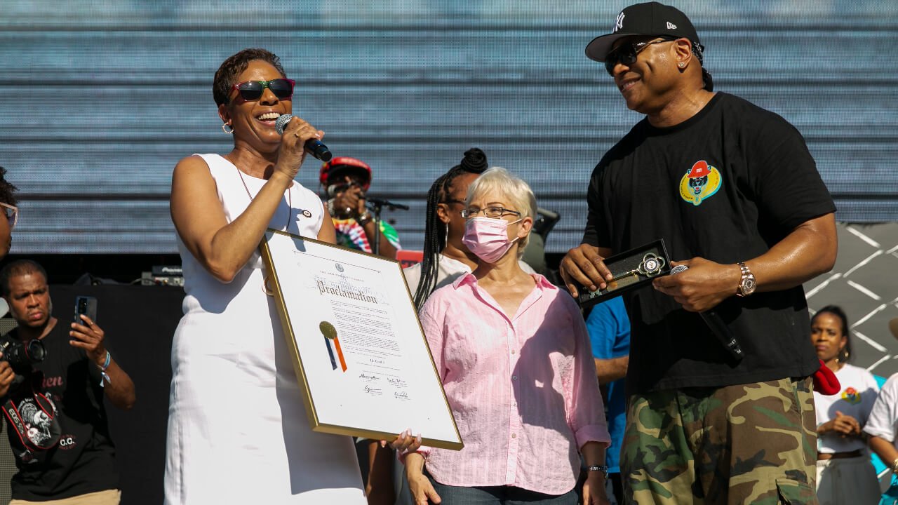 Legendary Hip-Hop Artist LL Cool J Accepts Key To His Hometown At the Rock The Bells Festival in Queens, NY