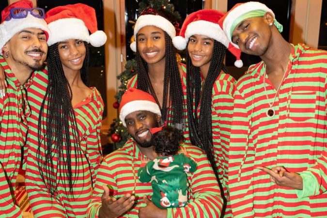 Diddy Reveals First Public Photo of Newborn Daughter Love Sean Combs in Christmas Family Photo