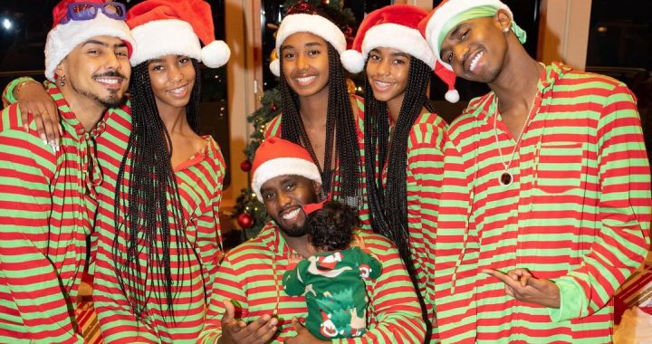 Diddy Reveals First Public Photo of Newborn Daughter Love Sean Combs in Christmas Family Photo