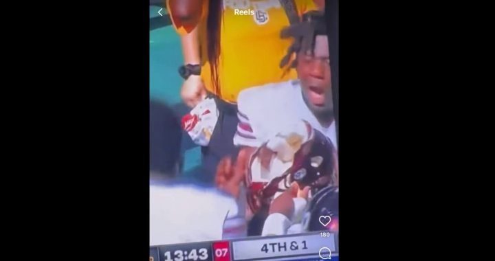 Video: Bethune-Cookman Football Player Shown Sharing Helmet with Another Teammate During Game