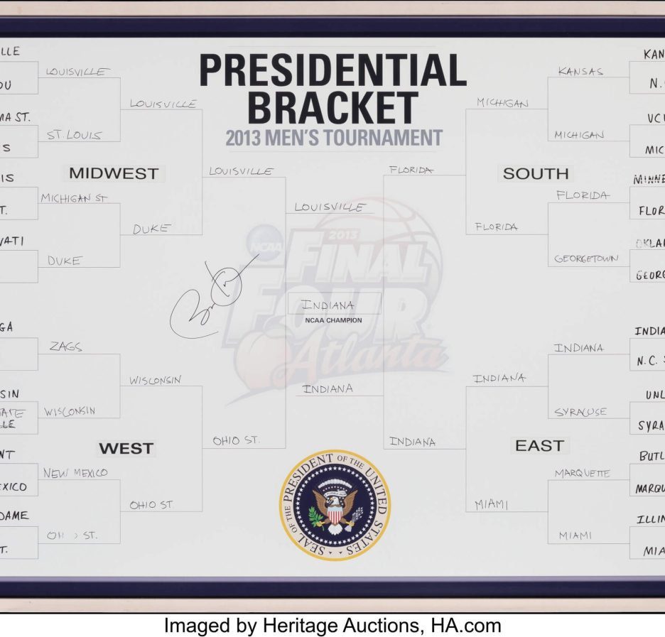 President Barack Obama's Signed 2013 NCAA Tournament Bracket Expected to Fetch $20K in Auction