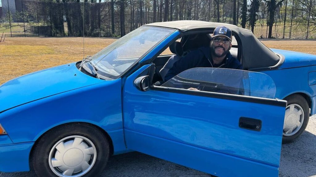 Tyler Perry Poses in Similar Car he Owned When Homeless As a Reminder of How Far he Has Come