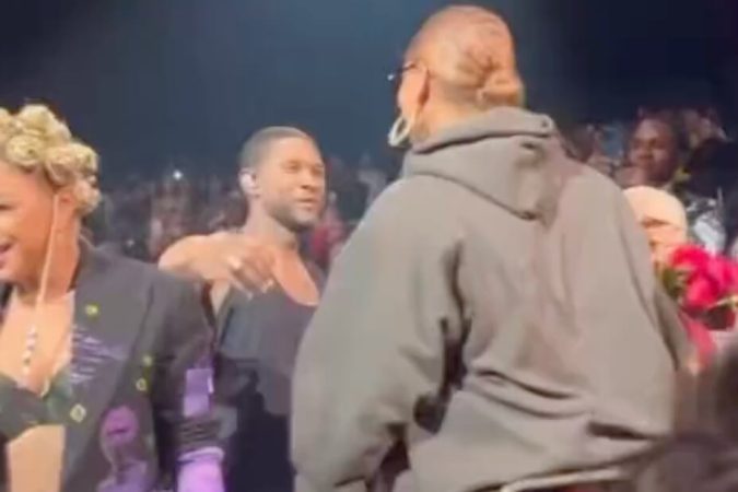 Usher Stops Show to Give Queen Latifah Her Flowers