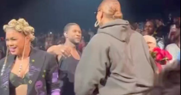 Usher Stops Show to Give Queen Latifah Her Flowers