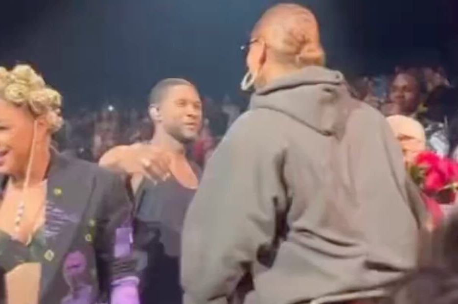 Usher Stops Show to Give Queen Latifah Her Flowers