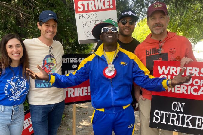 Flavor Flav Delivers Pizza, Burgers and Support to Striking WGA Writers