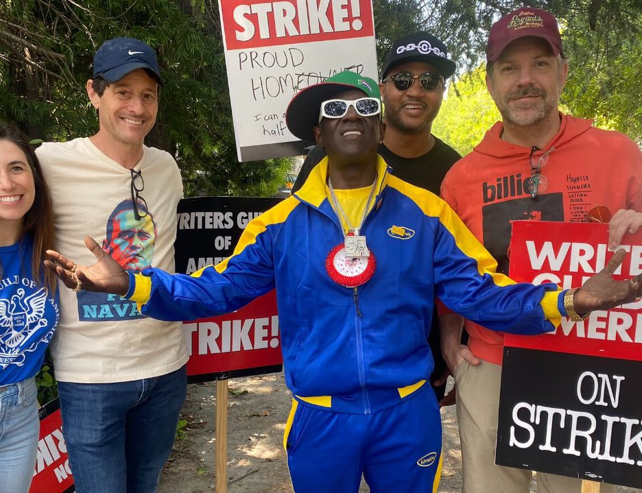 Flavor Flav Delivers Pizza, Burgers and Support to Striking WGA Writers