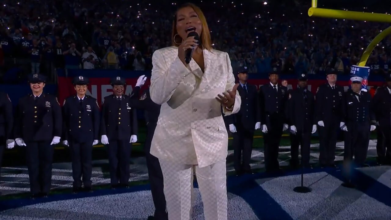 Queen Latifah Leaves Fans Shocked With Vocal Prowess After Singing National Anthem at Giants-Cowboys NFL Game