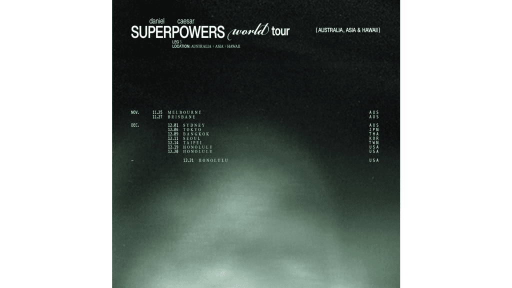 Daniel Caesar Announces Third Leg of 'Superpowers World Tour'