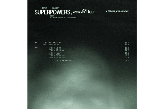 Daniel Caesar Announces Third Leg of 'Superpowers World Tour'