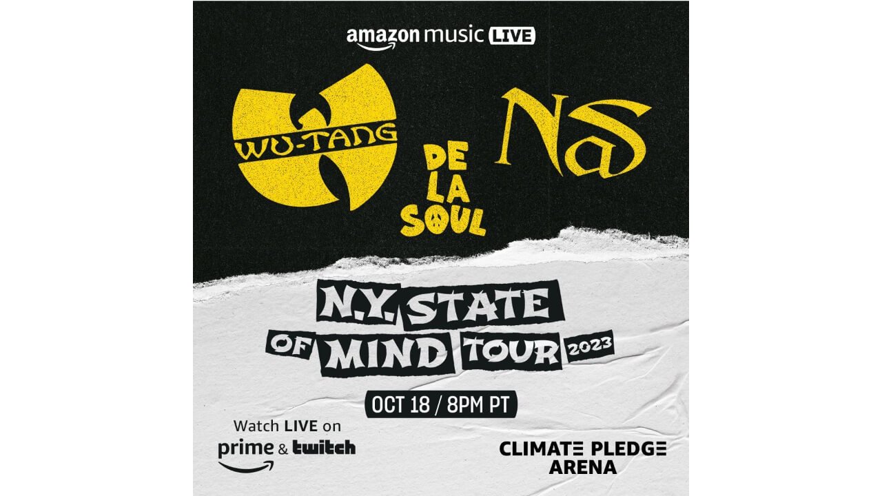 Wu-Tang Clan & Nas’ ‘N.Y. State of Mind Tour' w/ Special Guest De La Soul Coming to Amazon Music on October 18