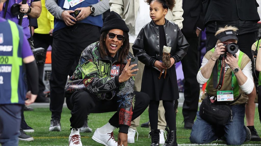 JAY-Z Sports Reebok S. Carters At Super Bowl
