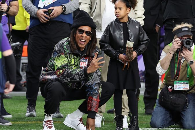 JAY-Z Sports Reebok S. Carters At Super Bowl