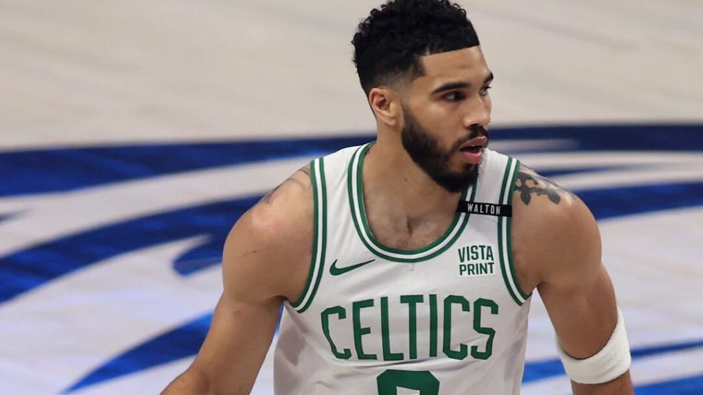 Boston Celtics' Jayson Tatum Seen Playing In Howard University Jordan Brand Sneakers During NBA Finals
