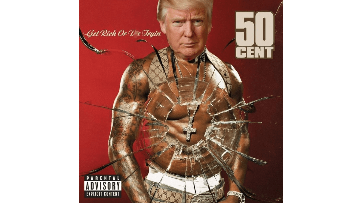 50 Cent Uses Trump's Face On 'Get Rich Or Die Trying' Album Cover For Recent Performance