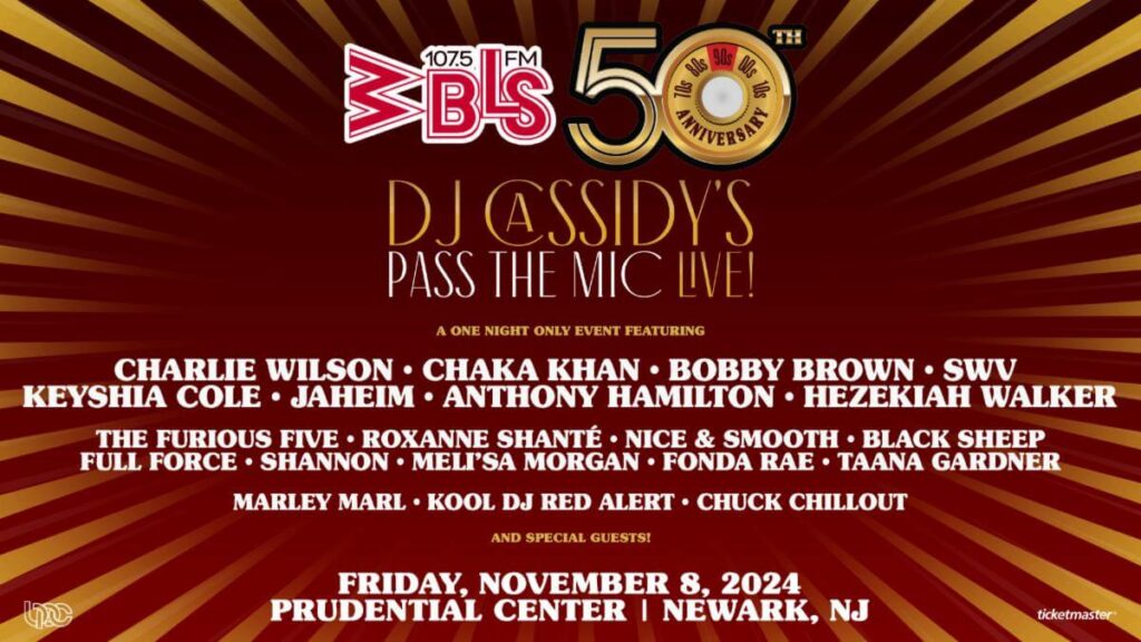 WBLS Celebrating 50th Anniversary with DJ Cassidy’s Pass the Mic Live! on November 5