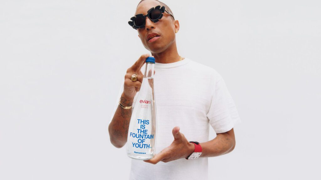evian and Pharrell Williams Unveil Limited-Edition 'Fountain of Youth' Bottles