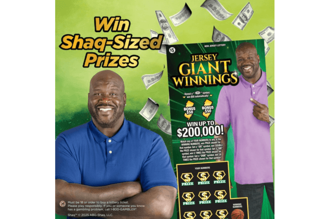 Shaq Connects With New Jersey Lottery For $5 Scratch-Off Game