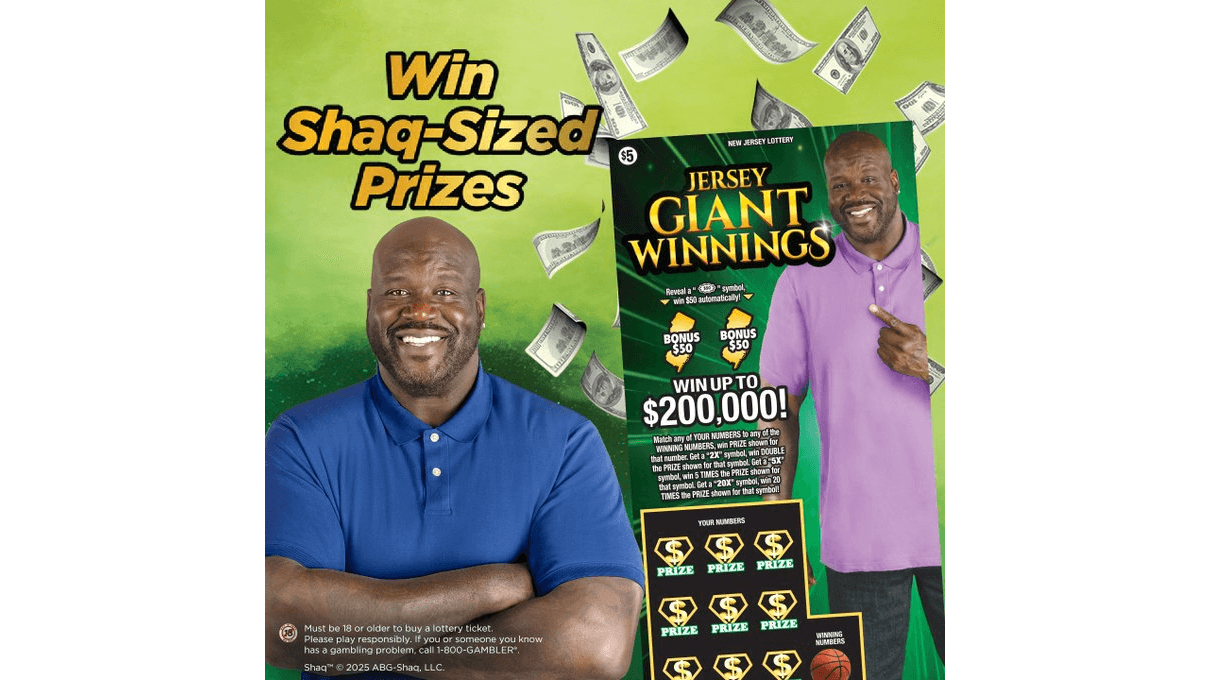 Shaq Connects With New Jersey Lottery For $5 Scratch-Off Game