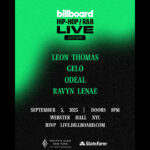 Leon Thomas to Headline Billboard Hip-Hop & R&B LIVE September 5 at Webster Hall in New York City