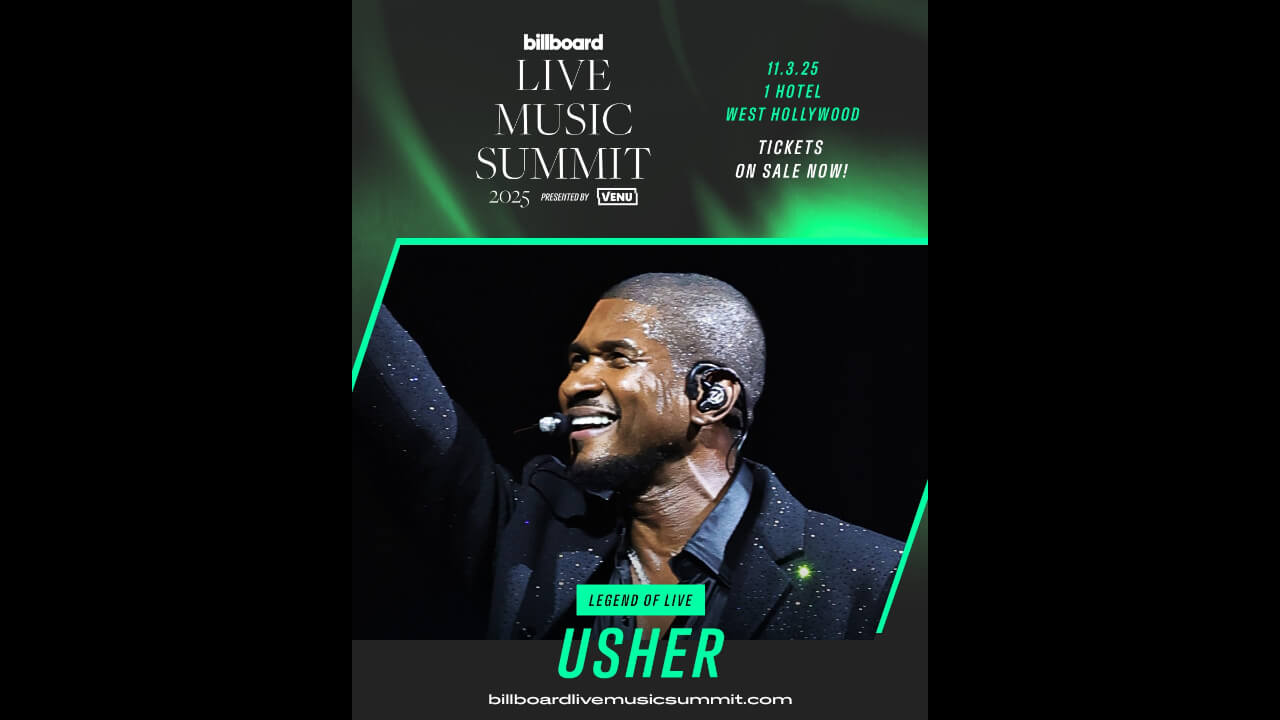 USHER Will Be the Legend of Live Honoree at 2025 Billboard Live Music Summit Taking Place November 3, 2025