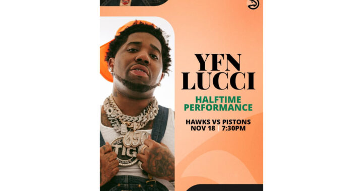 YFN Lucci Prepares For Halftime Performance At State Farm Arena For Atlanta Hawks/Detroit Pistons Game, Nov. 18