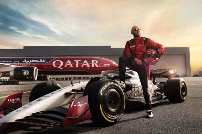 Qatar Airways Debuts Swizz Beatz–Designed Creative 100 F1 Aircraft at the Qatar Grand Prix