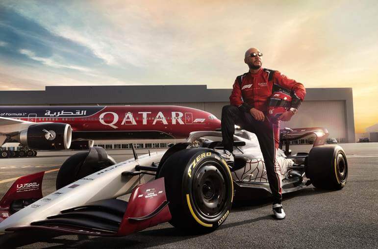 Qatar Airways Debuts Swizz Beatz–Designed Creative 100 F1 Aircraft at the Qatar Grand Prix