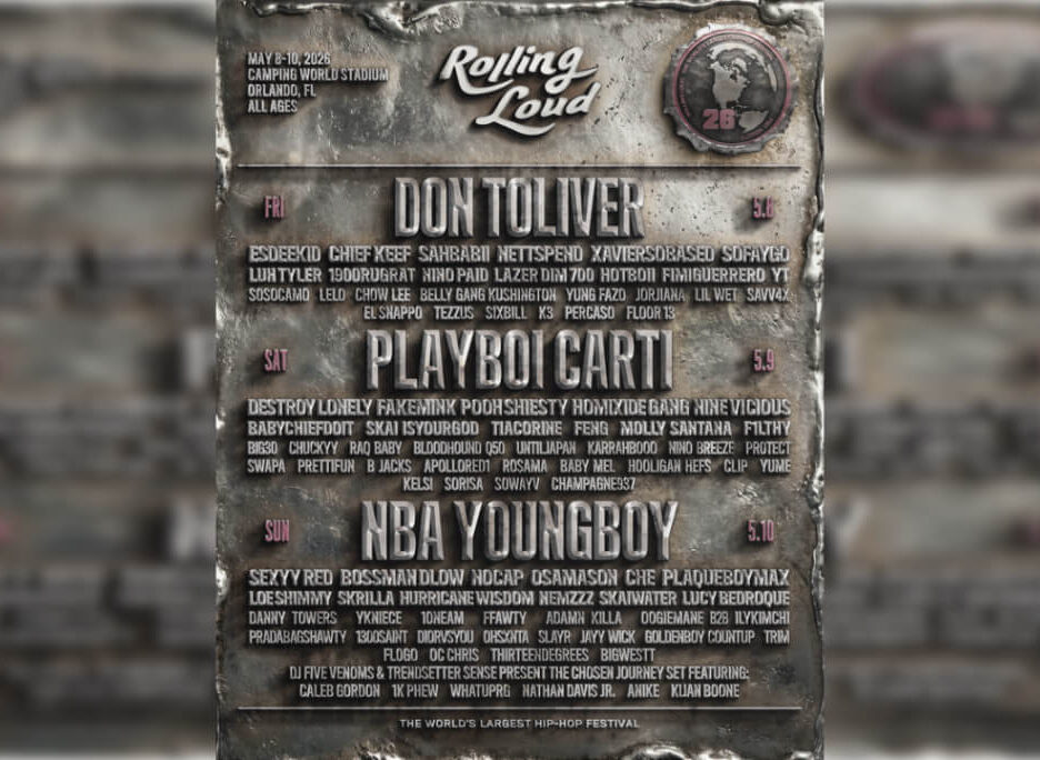Lineup For Rolling Loud 2026- May 8–10, 2026 at Camping World Stadium in Orlando, FL.
