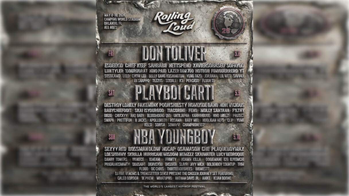 Lineup For Rolling Loud 2026- May 8–10, 2026 at Camping World Stadium in Orlando, FL.