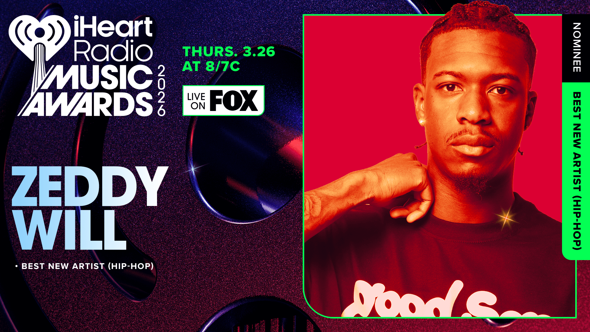Zeddy Will Nominated for Best New Artist (Hip-Hop) at iHeartRadio Awards