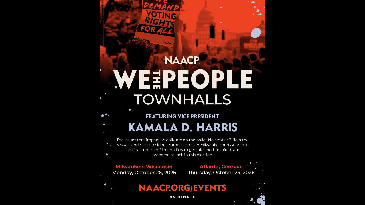 NAACP, Kamala D. Harris to Host Town Halls in Milwaukee, Atlanta